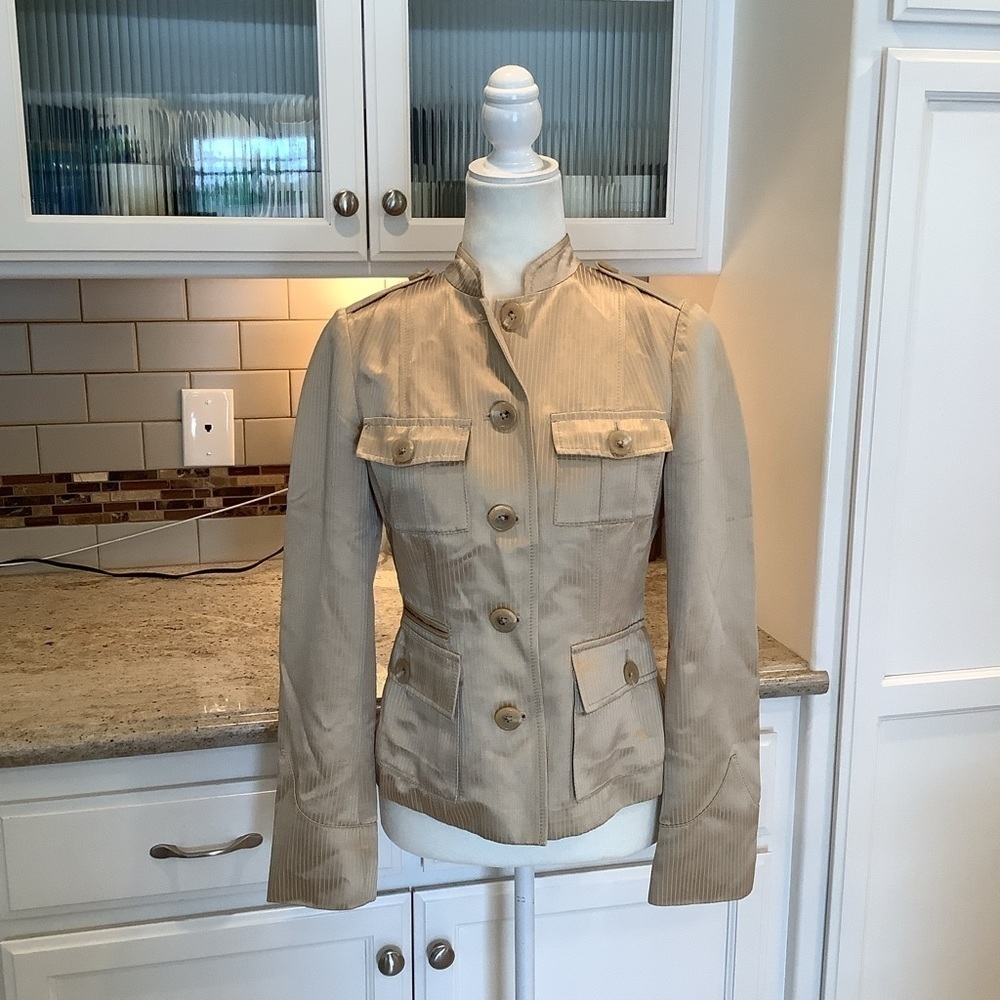 Banana Republic Silk Striped Gold Blazer Size 4